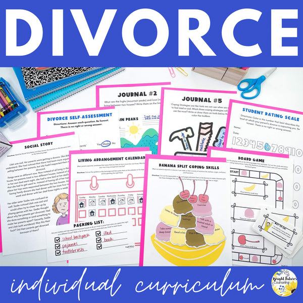 Divorce Individual Counseling Curriculum + Data Tracking Tools